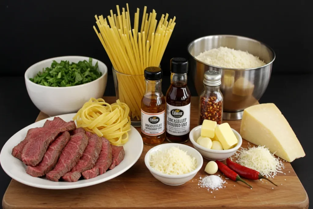 Ingredients For Garlic Butter Steak Lightning Noodles