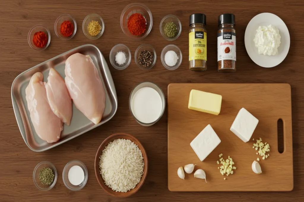 Homemade Creamy Herb Chicken And Basmati Rice