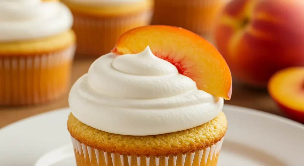 Honey Peach Cream Cheese Cupcakes