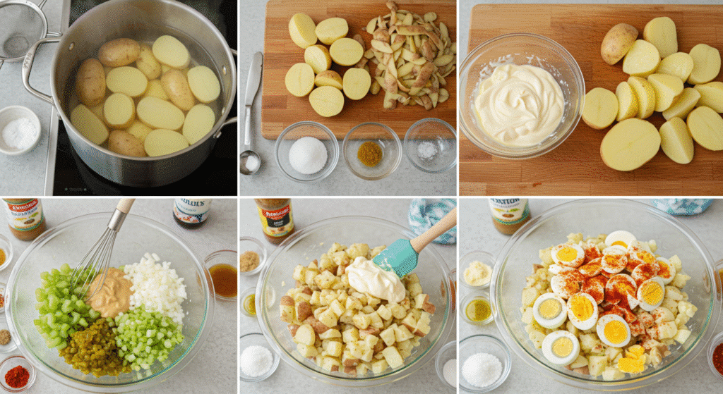 Step by step For Southern Potato Salad