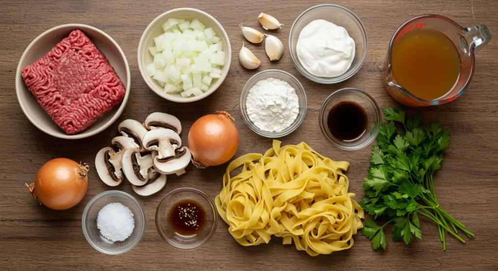 Ingredient For Hamburger Stroganoff