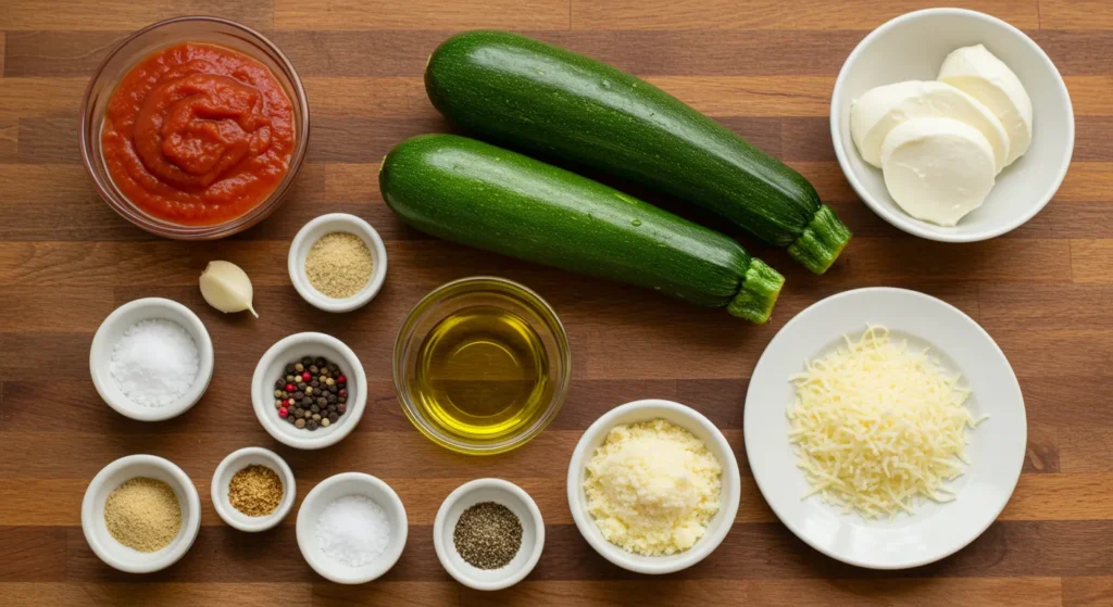 Ingredients of Baked Parmesan Zucchini
