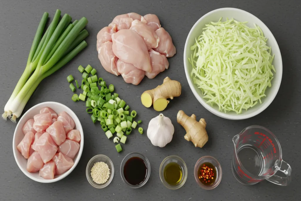 Ingredients For Chinese Chicken Cabbage Stir-Fry