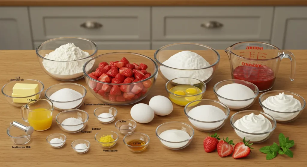 Ingredients Of Amazing Strawberry Shortcake Cupcakes