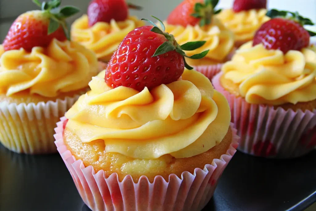Irresistible Strawberry Mango Cupcakes