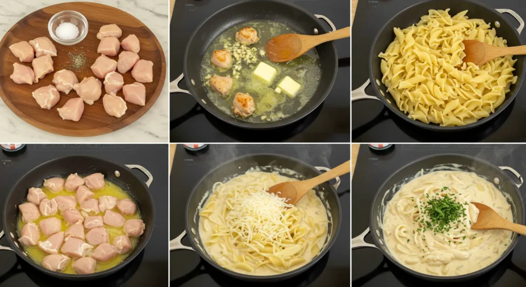 Steps Of Best Chicken with Buttered Noodles Recipe