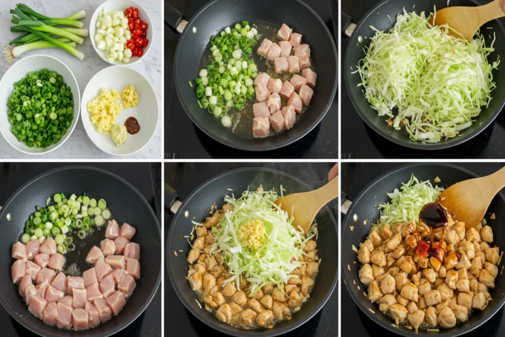 Steps For Make Chinese Chicken Cabbage Stir-Fry