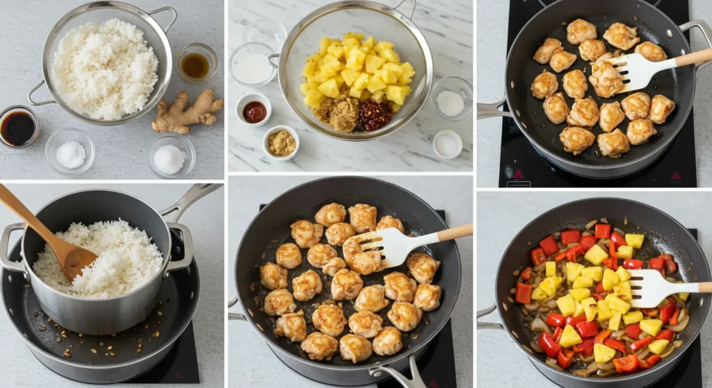 Instruction of Pineapple Chicken and Rice Recipe
