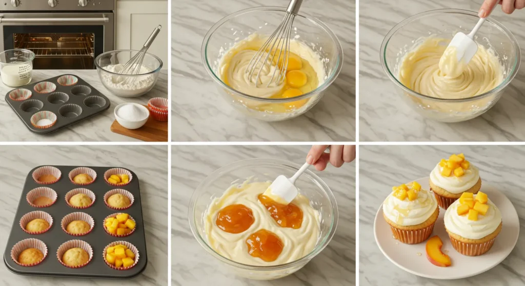 Irresistible Honey Peach Cream Cheese Cupcakes